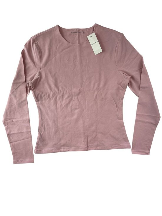 Abercrombie & Fitch Tops - Abercrombie & Fitch Pink Long Sleeve Cotton Blend Top Women's Size Large NWT